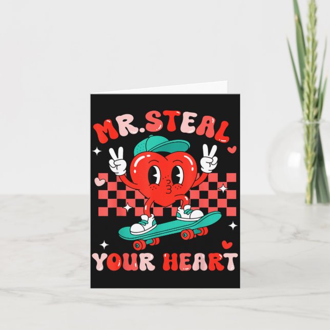 Tarjeta Mr Steal Your Heart For Boys Toddlers Valentine's  (Anverso)