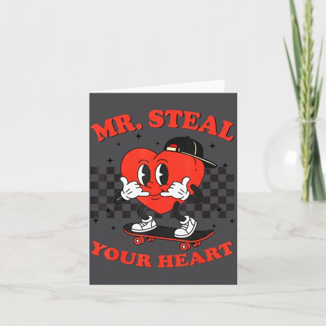 Tarjeta Mr Steal Your Heart For Boys Toddlers Valentine's  (Anverso)