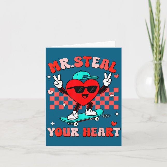 Tarjeta Mr Steal Your Heart For Boys Toddlers Valentine's  (Anverso)