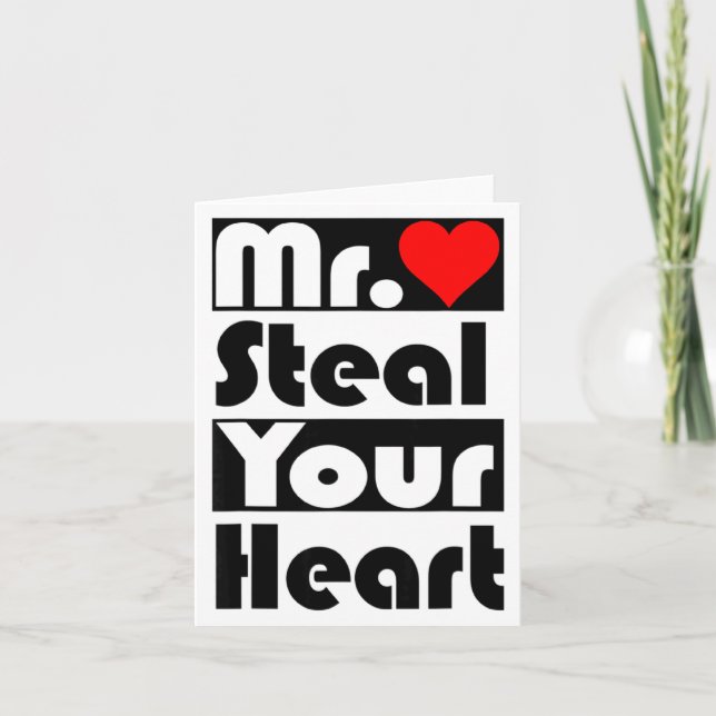 Tarjeta Mr Steal Your Heart For Boys Toddlers Valentines  (Anverso)