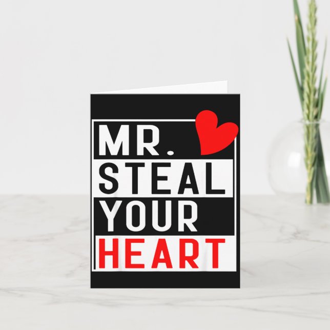Tarjeta Mr Steal Your Heart For Boys Toddlers Valentine's  (Anverso)