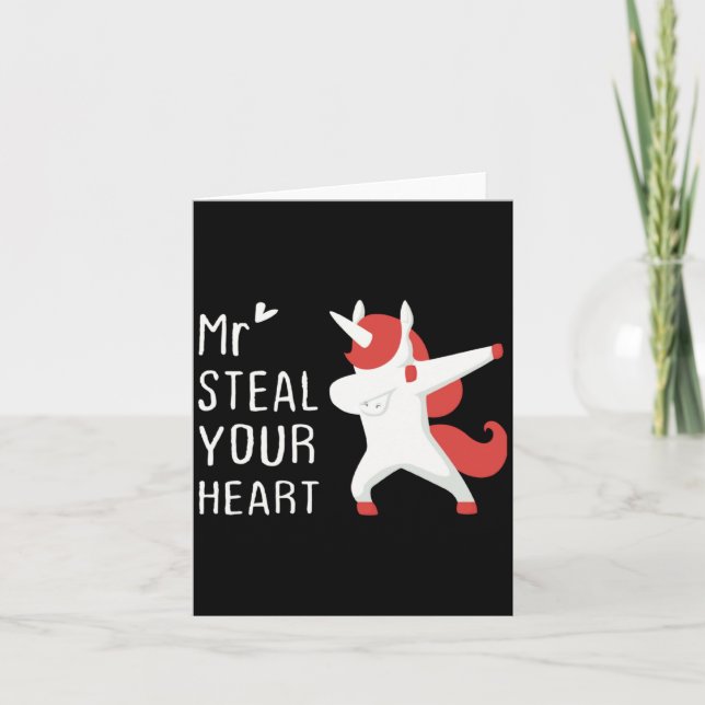Tarjeta Mr Steal Your Heart Valentines Day V Day Boys Unic (Anverso)