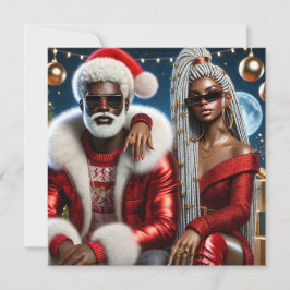 Tarjeta Mr. y Mrs. Santa Folded Greeting Card