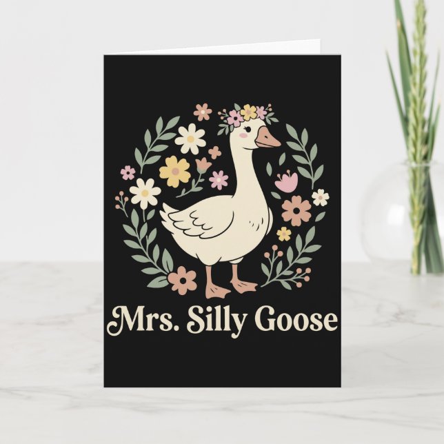 Tarjeta Mrs Silly Goose Playful Bride Humor Wedding (Anverso)