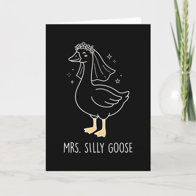 Tarjeta Mrs Silly Goose Playful Bride Humor Wedding (Anverso)