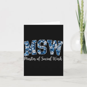 Tarjeta Msw maestro en trabajo social graduación msw gradu