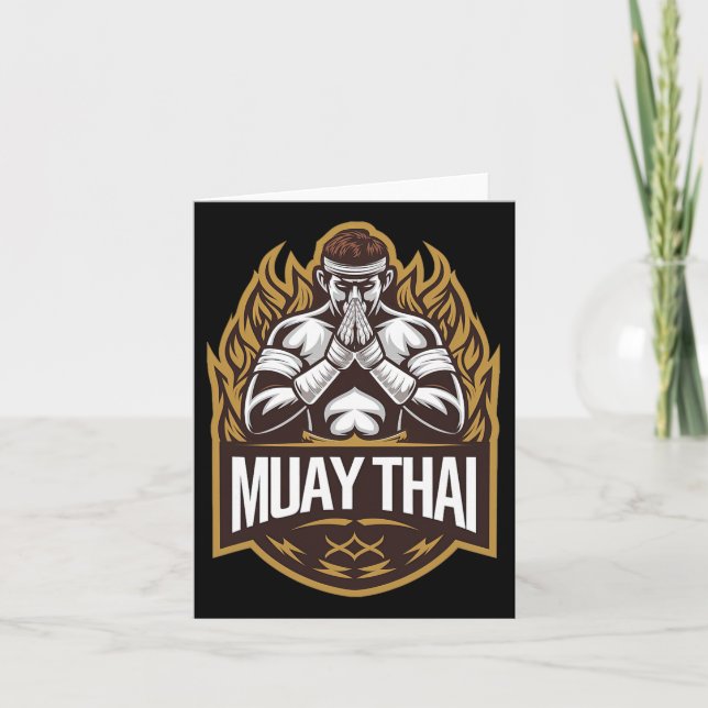 Tarjeta Muay Thai - Combatiente tailandés de boxeo (Anverso)