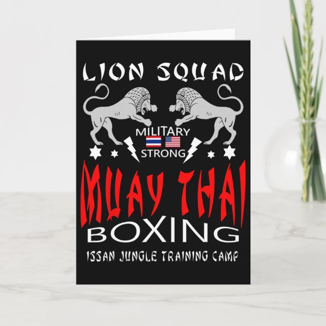 Tarjeta Muay Thai Escuadrón León Boxeo Militar (Anverso)