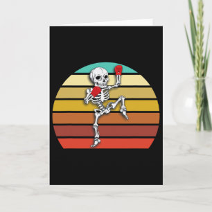 Tarjeta Muay Thai esqueleto de Halloween Kickboxing Mma
