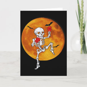 Tarjeta Muay Thai esqueleto de Halloween Kickboxing Mma