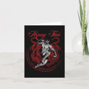 Tarjeta Muay Thai Kickboxing Combate el arte marcial en el