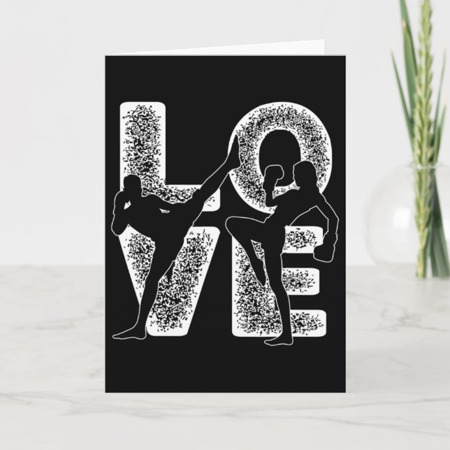 Tarjeta Muay Thai Love Word Theme Graphic Design Kickboxin (Anverso)