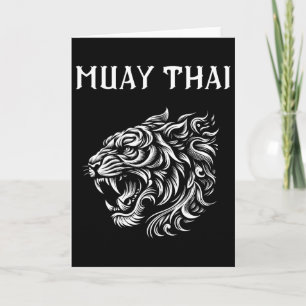 Tarjeta Muay Thai Mma Lucha Tatuaje Tigre Rugido Kickboxin