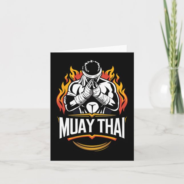 Tarjeta Muay Thai Mma Thai Boxing Combatiente Tailandés (Anverso)