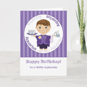 Tarjeta Muchacho del acuario - feliz cumpleaños