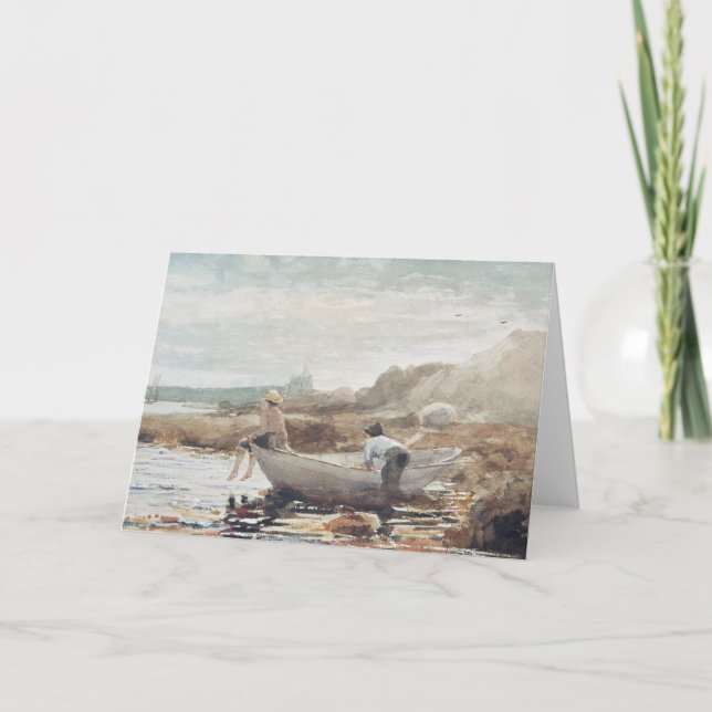 Tarjeta Muchachos en la playa (Anverso)