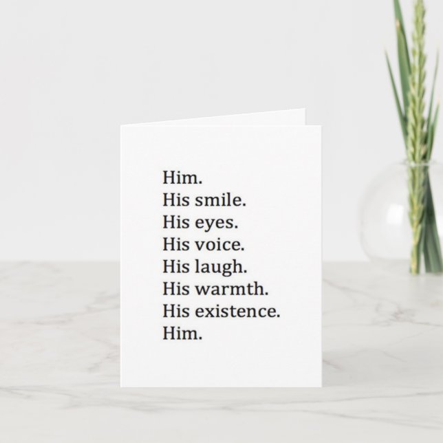 TARJETA MUCHAS COSAS DE LAS QUE AMO *ÉL* NUESTRO PRIMER AN (Anverso)