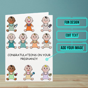 Tarjeta Muchas felicitaciones por embarazo de bebés