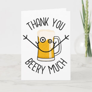 Tarjeta Muchas Gracias Cervecero - Cara Tonta