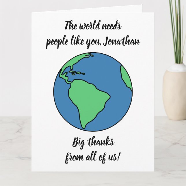 Tarjeta Muchas gracias de todos nosotros - Gigante Persona (Anverso)