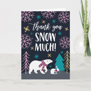 Tarjeta Muchas gracias por la nieve   Winter Wonderland