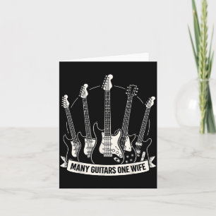 Tarjeta Muchas guitarras una esposa divertido músico guita