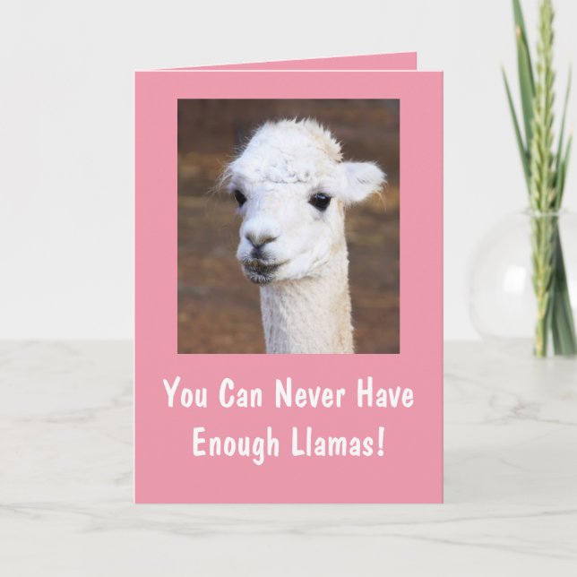Tarjeta Muchas Llamas Cutas Cumpleaños (Anverso)