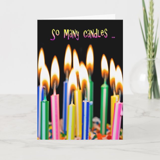 Tarjeta muchas velas de cumpleaños (Anverso)