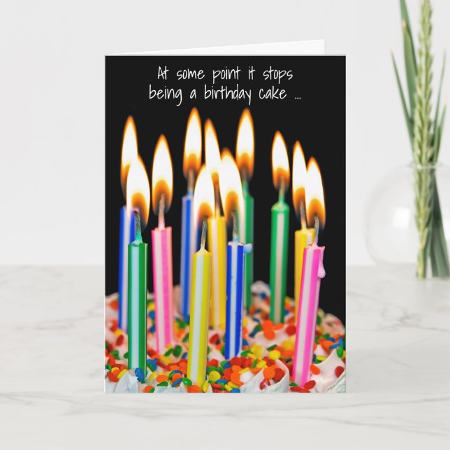 Tarjeta Muchas velas de cumpleaños Humor (Anverso)