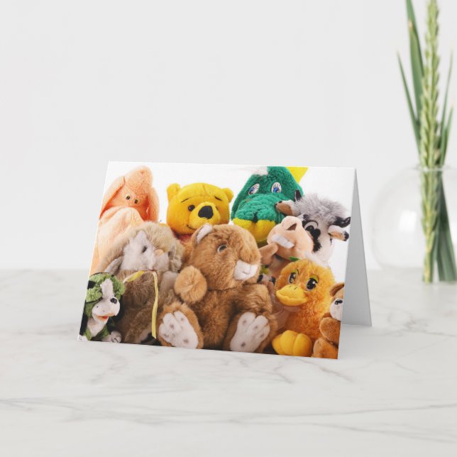 TARJETA MUCHOS ANIMALES ATACADOS DICEN FELIZ CUMPLEAÑOS (Anverso)