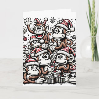 Tarjeta Muchos monos Navidades