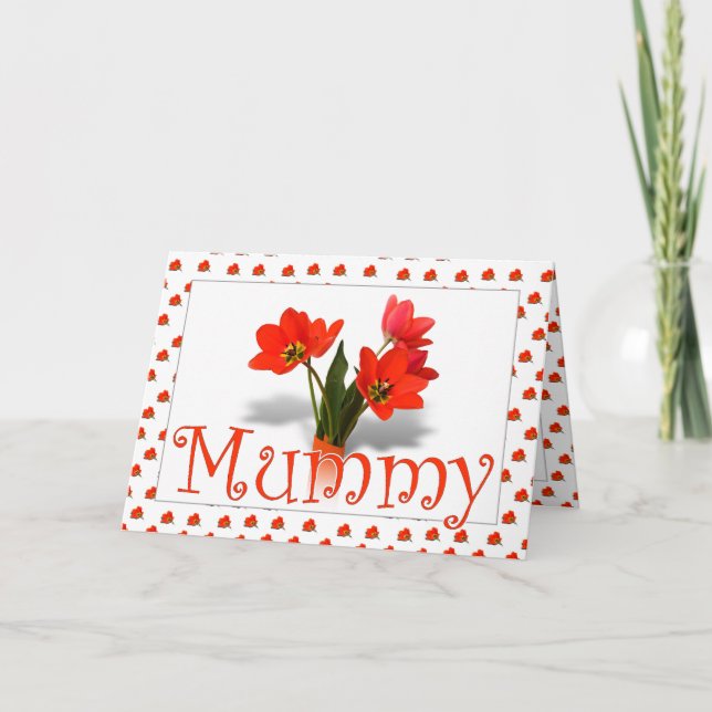 Tarjeta Muchos tulipanes para la Mamá en Domingo Materno (Anverso)