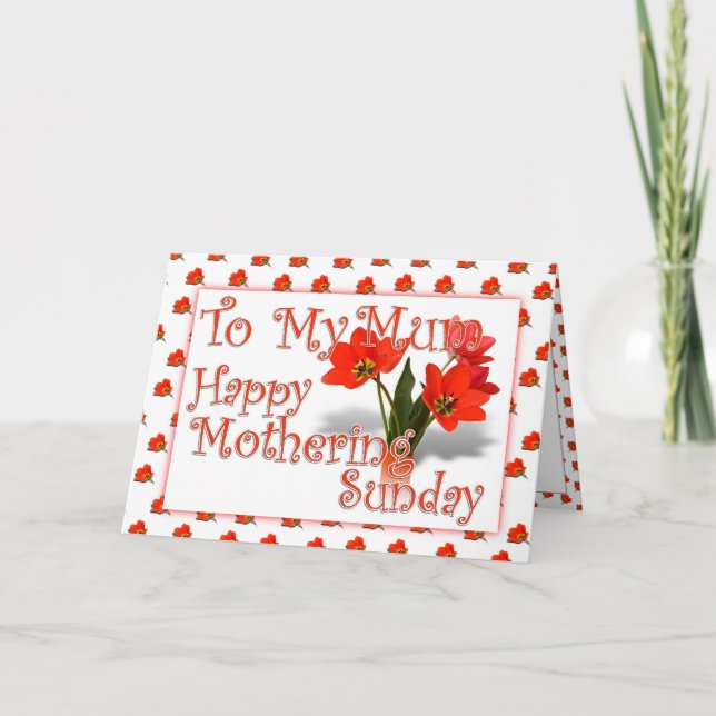 Tarjeta Muchos tulipanes para la Mamá para la maternidad d (Anverso)