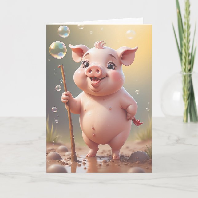 Tarjeta Muddy Paws Birthday Cheer (Anverso)