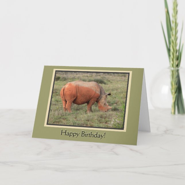 Tarjeta Muddy Rhino feliz cumpleaños (Anverso)