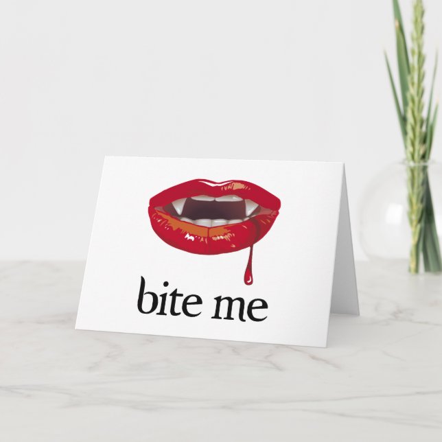 Tarjeta Muérdame vampiro (Anverso)