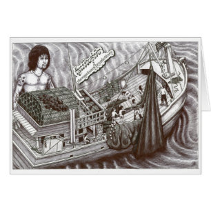 Tarjeta muerta del ojo con Vannak sobre el barco