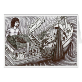 Tarjeta muerta del ojo con Vannak sobre el barco