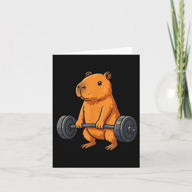 Tarjeta Muerte Capybara Funny Fitness Capy Lover Gymen (Anverso)