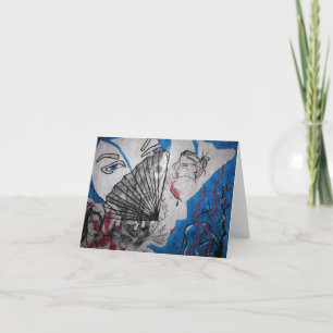 Tarjeta Muerte de un espacio en blanco Notecard del geisha