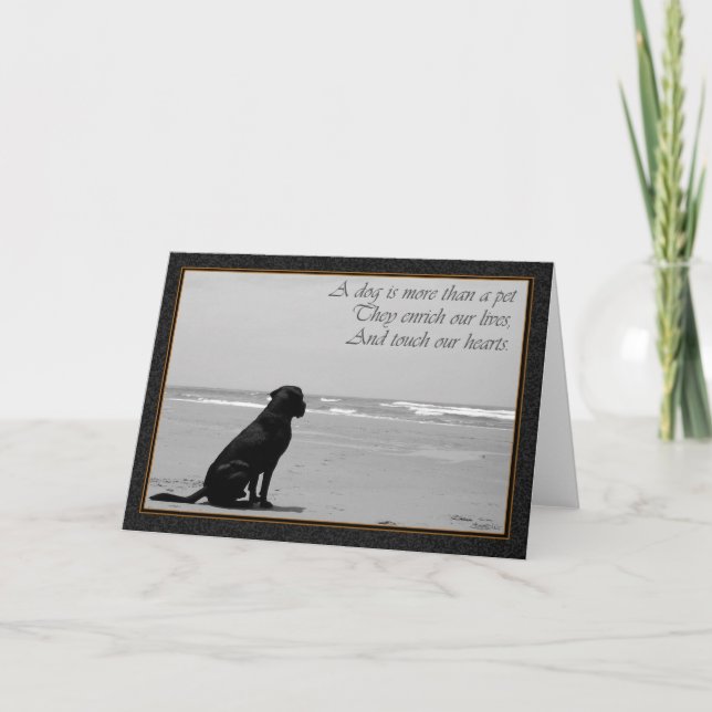 Tarjeta Muerte de un mascota, muerte del perro, triste, (Anverso)