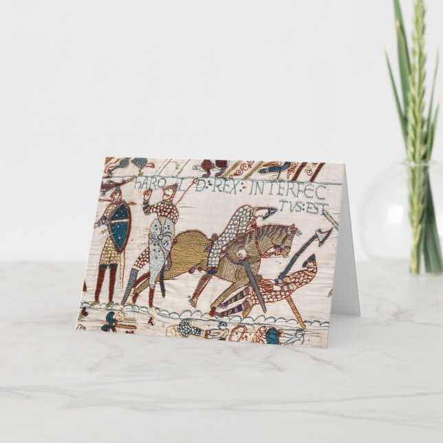 Tarjeta Muerte del Rey Harold (Tapiz Bayeux) (Anverso)