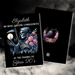 Tarjeta Muerte divertida de pañales negros a mi juventud, 