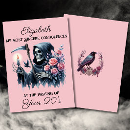 Tarjeta Muerte divertida y triste por mi juventud a los 30