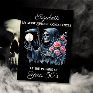 Tarjeta Muerte divertida y triste por mi juventud a los 60