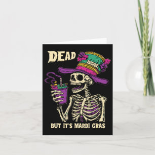 Tarjeta Muerto adentro pero es el gracioso esqueleto del M