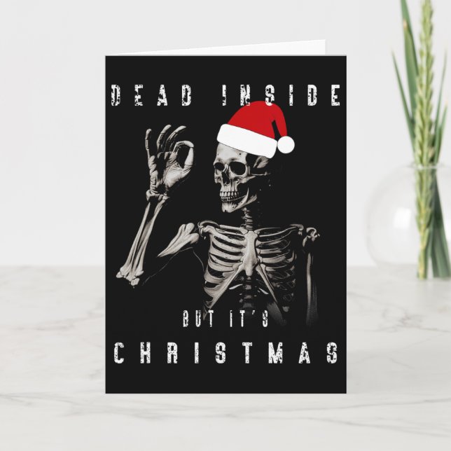 Tarjeta Muertos adentro pero son Navidades (Anverso)