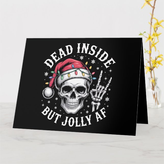 Tarjeta Muertos Dentro Pero Navidades De Jolly AF Esbozo E (flor amarilla)