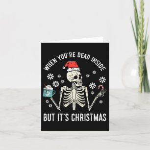 Tarjeta Muertos Dentro Pero Sus Navidades Esbozan Café Xma
