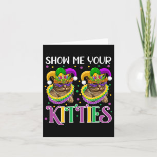 Tarjeta Muéstrame tus gatitos kitanos y guirnaldas